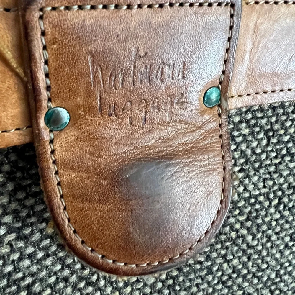 Vintage Hartmann Tweed Leather Suitcase